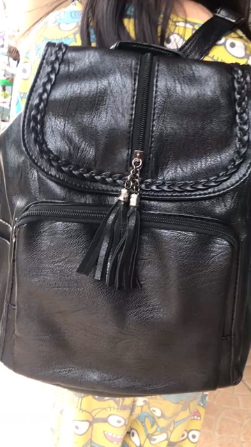 กระเป๋าเป้ผู้หญิงสะพายหลัง-กระเป๋าสะพายหลังสีดำ