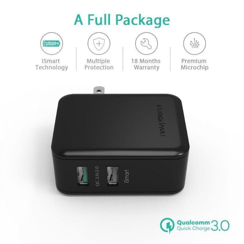 Ravpower RP PC006 30W Dual Ports Fast Charger | Shopee Thailand