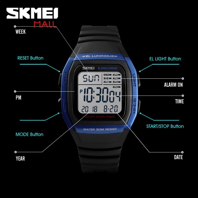 skmei-นาฬิกาชาย-หญิง-เรือนและสายยางซิลิโคนเกรดaระบบquartz-digital-ฟังก์ชันครบ