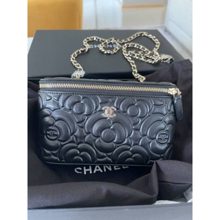 NEW CHANEL VANITY CASE BLACK LAMB