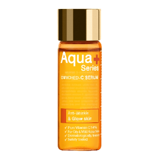 (AQUAPR04 ลด 100.-) AquaPlus Enriched-C Serum 15 ml. เซรั่มวิตซีเข้มข้น 14% ดูแลปัญหาริ้วรอย ฝ้า กระ จุดด่างดำ