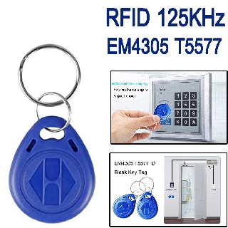 EM4305 T5577 Copy Rewritable Writable Rewrite Duplicate RFID Tag Proximity ID Token Key Keyfobs Ring 125Khz Blank Access