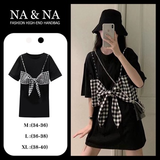 NA&amp;NA เสื้อยืดสตรีแขนสั้นรับลมร้อน