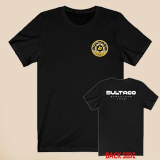 คอลูกเรือเสื้อยืดคอกลม พิมพ์ลายโลโก้ Bultaco Cemoto Spain สีดํา แบบเป็นที่นิยม ขายส่ง สําหรับผู้ชายS-5XL