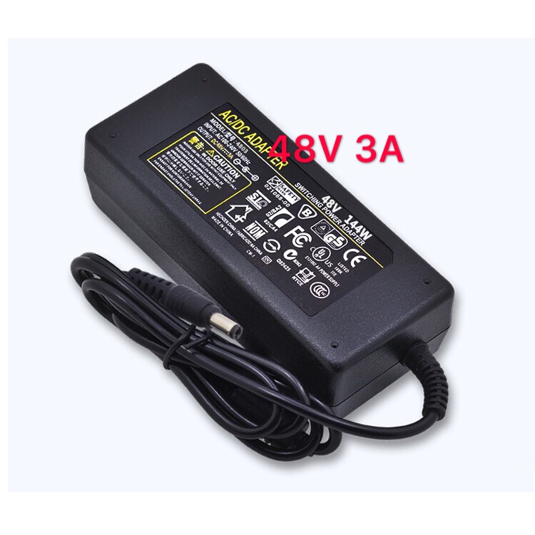 AC 100-240V to DC 48V 3Aแบตเต็ม 144W Power Adapter Port 5.5mm x 2.5mm ...