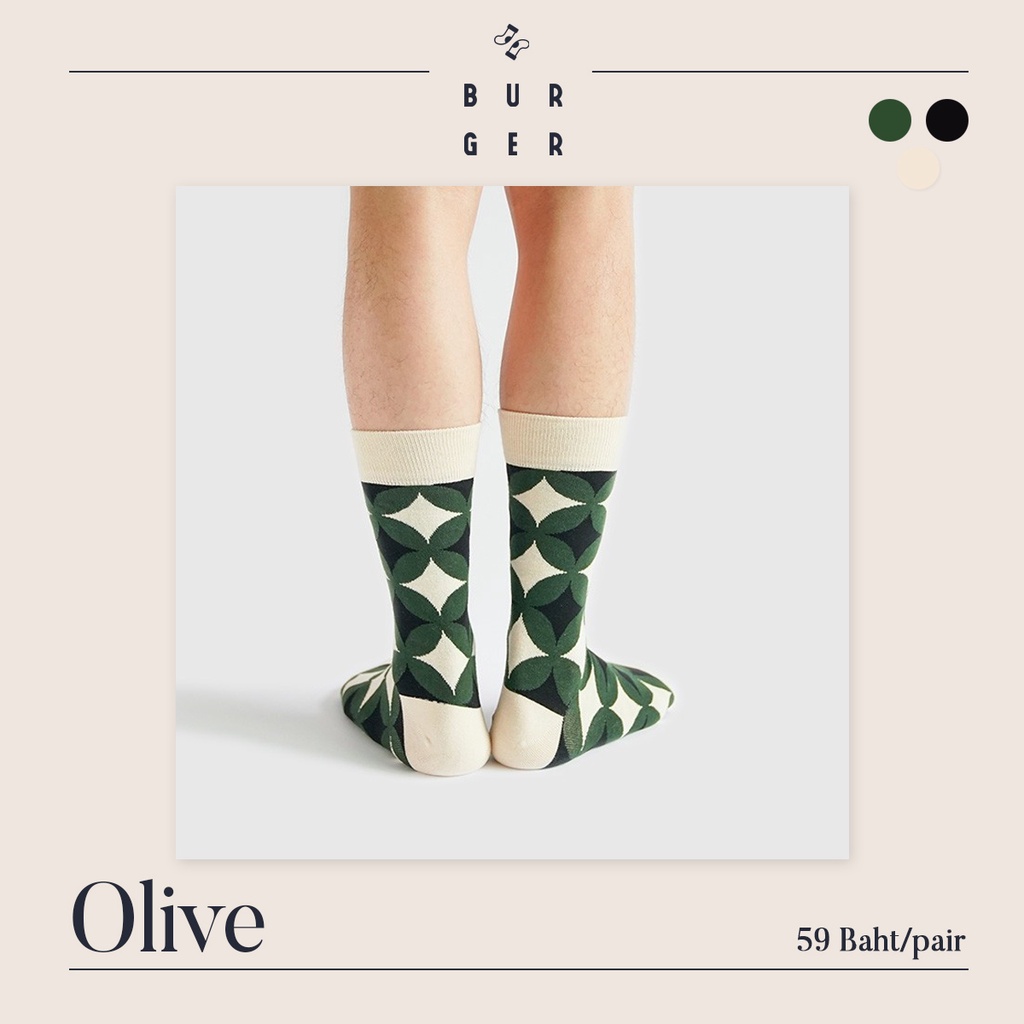 olive-ถุงเท้าแฟชั่น-ถุงเท้าครึ่งแข้ง-ราคาถูก-คุณภาพดี