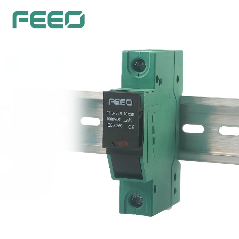 feeo-din-rail-dc-fuse-holder-automatic-ce-dc-pv-32-amp-10x38-1000v-electronic-solar-fuse-holder-ce-tuv-certificate-12pcs