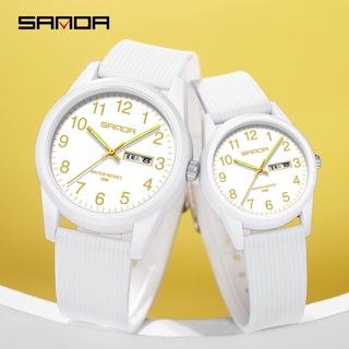 Sanda Brand นาฬิกาข้อมือควอตซ์แฟชั่น กันน้ํา มีปฏิทิน บางเฉียบ สไตล์เรโทร เรียบง่าย สําหรับผู้ชาย ผู้หญิง