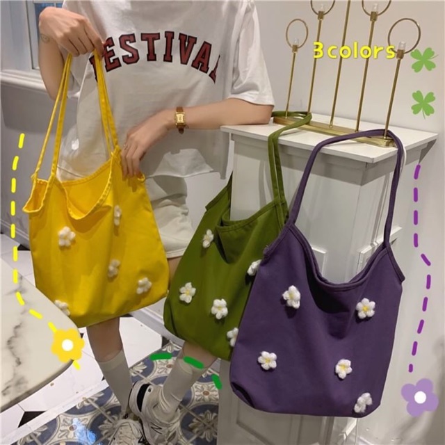 kr-cutie-colorful-bag-กระเป๋าผ้าดอกไม้