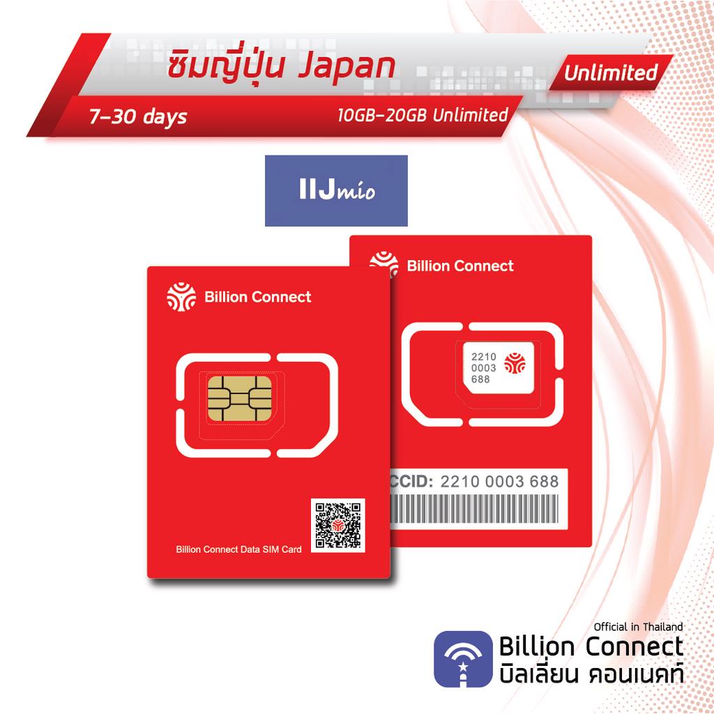 Japan Sim Card Unlimited 10GB20GB 256kbps สัญญาณ IIJ mio ซิมญี่ปุ่น