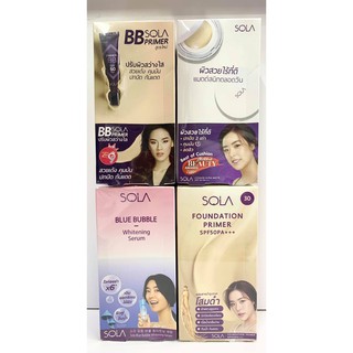 (6ซอง/กล่อง)Sola Cushion Ultra Matte SPF50PA++/Sola BB Primer Sola SPF50PA++/Sola Blue Bubble Whitening Serum โซลา