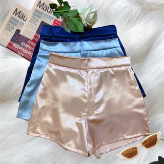ส่งฟรี‼️⚡️🎀กางเกงขาสั้นผ้าซาตินทรงสูง (Satin)  มีหลากสีให้เลือก (ดำ, ขาว, น้ำเงิน, ฟ้า, ชมพู, เขียวใบตอง, น้ำตาลนู้ด)