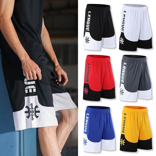 กางเกงขาสั้น Mens quick-drying basketball shorts with pockets