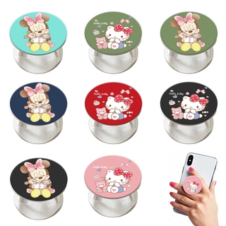 MINNIE HELLO KITTY กริปต็อก ซ็อคเก็ตติดมือถือ ลายการ์ตูน ขนาดพกพา สําหรับ Samsung S20 Ultra A51 A71