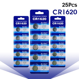 YCDC Button Battery 25pcs 3V CR1620 CR 1620 Cell Coin Button Batteries DL1620 CR 1620  BR1620 LM1620 Lithium Li Ion Batt