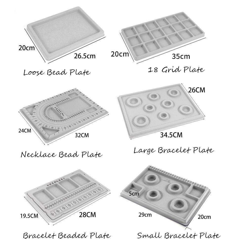 bebettform-earring-holder-jewelry-making-organizer-jewelry-case-boxes-craft-measuring-tool-flocked-bead-board-gray-necklace-organizer-display-diy-packaging-storage-bracelet-necklace-beading-earring-bo