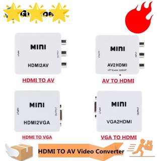 HDMI To RCA AV/CVSB L/R กล่อง HD 1080P AV2HDMI สนับสนุน NTSC PAL เอาต์พุต HDMI TO VGA Video Converter