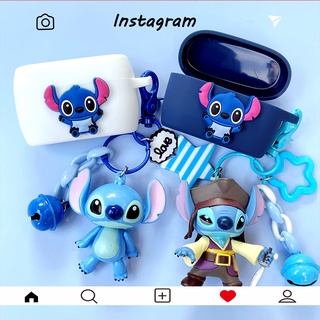 Jabra Elite 4 Case Cover Jabra Elite 2/3 Silicone Soft Case Cover Cartoon Stitch Keychain Pendant Jabra Elite 7 Pro Bluetooth Headphone Case Cover Cute Ring Lanyard Jabra 75T 85T Shockproof Case Cover