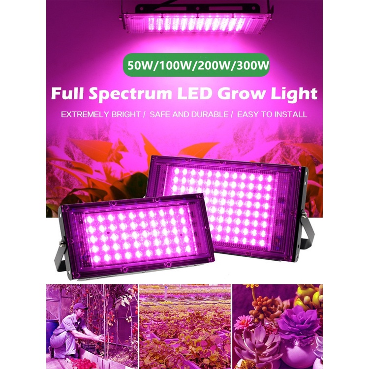 รูปภาพสินค้าแรกของGXT AC85-256V Full Spectrum LED Grow Light 300W/200W/100W/50W ไฟปลุกต้นไม้ ไฟช่วยต้นไม้โตเร็ว มีสวิตช์ปิดเปิด สายไฟยาว1.5โมตร