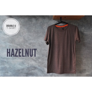 ออกใบกำกับภาษีได้ - เสื้อยืดสีพื้น HAZELNUT ( ท็อปสีน้ำตาล ) ** เสื้อยืดซักไม่ต้องรีด **