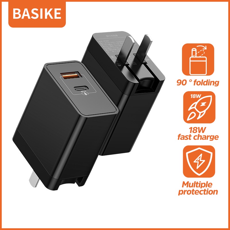 basike-หัวชาร์จเร็ว-18w-pd-qc3-0-usb-mini-fast-charger-ที่ชาร์จแบตมือถือ-adapter