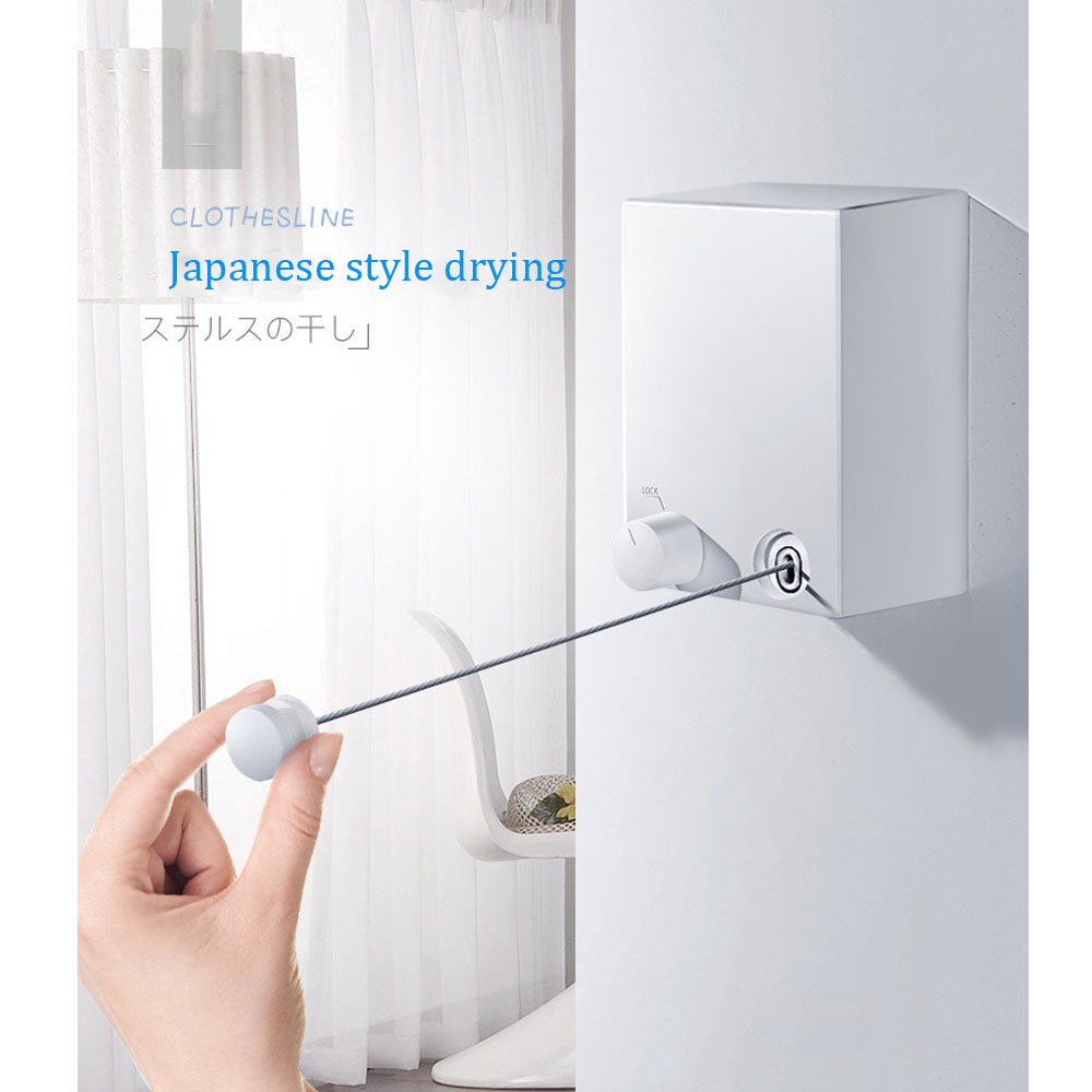 ที่ตากผ้า-ที่ตากผ้าคอนโด-indoor-outdoor-retractable-laundry-clothesline-wall-hanging-stretch-washing-clothes-line-new