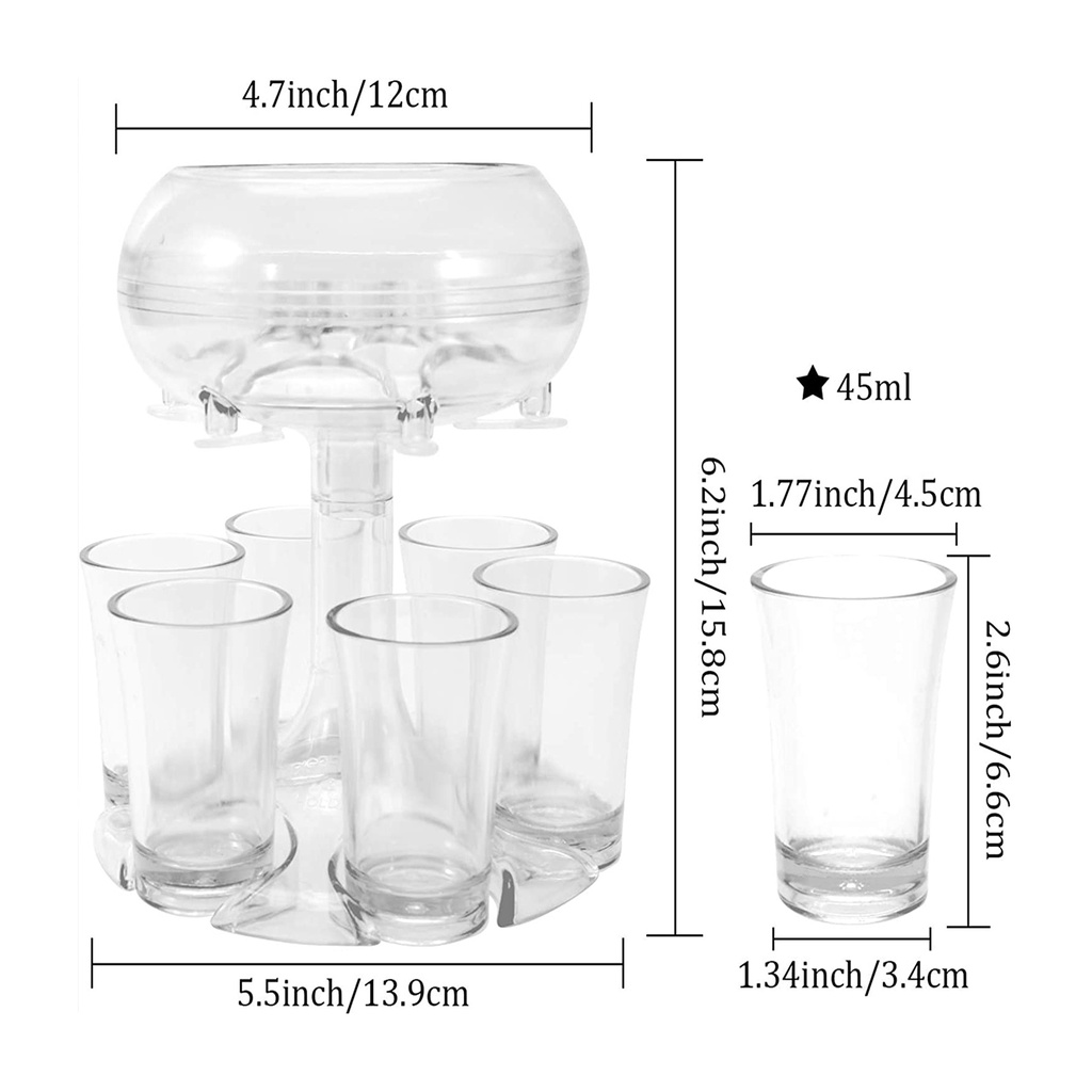 6-shot-glass-dispenser-and-holder-for-beverage-cocktail-wine-and-juice