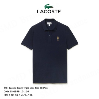 ภาพหน้าปกสินค้าLacoste เสื้อโปโลชายสีกรมปักโลโก้ 3 ตัว รุ่น LACOSTE Fancy Triple Croc Slim Fit Polo Code: PH4858 10 166 ที่เกี่ยวข้อง