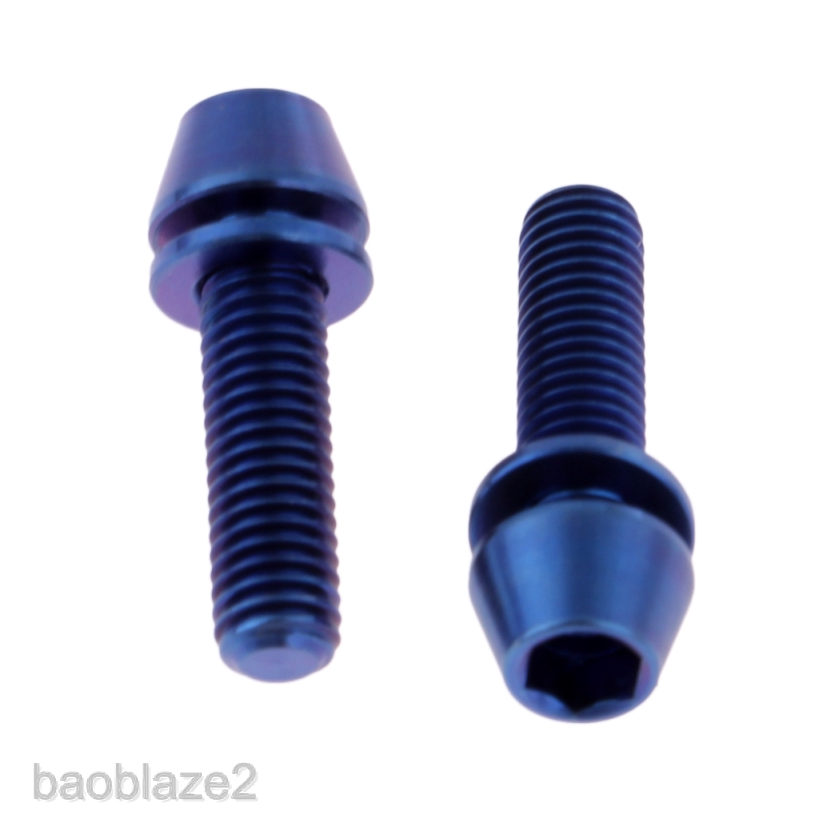 baoblaze2-pack-2-titanium-m5-bolts-cycling-bike-stem-tapered-head-screw-with-washer-gasket