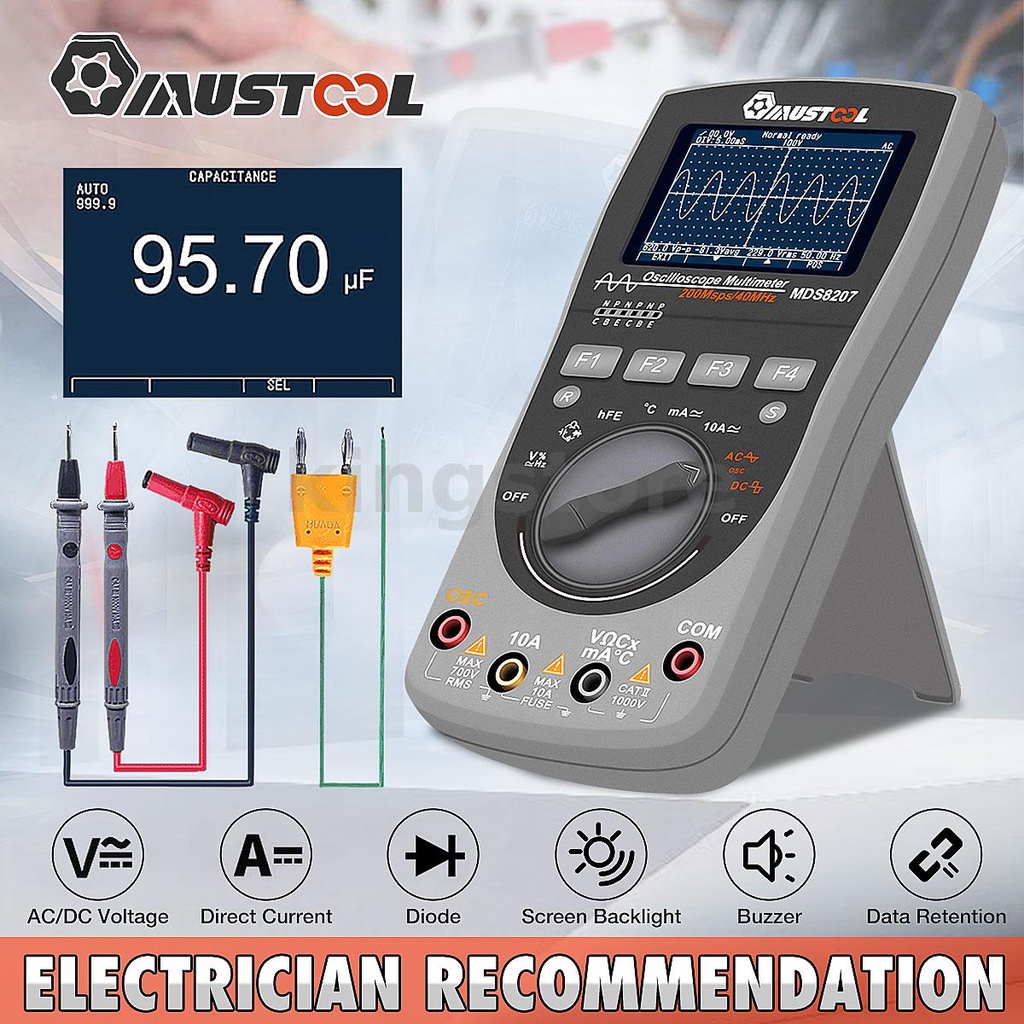 Mustool MDS8207 มัลติมิเตอร์ดิจิทัลอัจฉริยะ 40MHz 200Msps/S ...