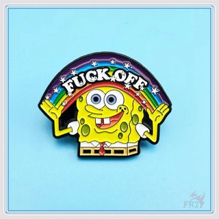 ★ เข็มกลัด รูป SpongeBob SquarePants สีรุ้ง แบบตลก ★ เข็มกลัด รูปการ์ตูน Doodle Enamel Pins แบบสร้างสรรค์ สําหรับติดกระเป๋าเป้สะพายหลัง จํานวน 1 ชิ้น