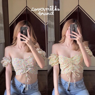 Covermilks💖ปาดไหล่รูดหน้า🌼ลายดอกสุดคิ้วท์ Bn✨