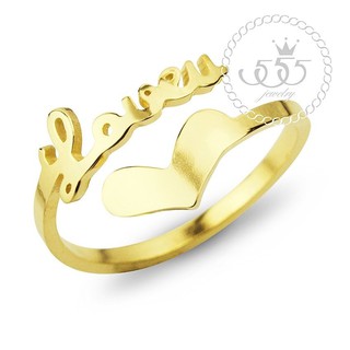 555jewelry แหวนสแตนเลส หัวแหวนรูปหัวใจ + คำว่า Love แบบแหวนไขว้ รุ่น MNC-R693 - แหวนผู้หญิง แหวนแฟชั่น แหวนสวยๆ (R44)