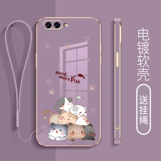 ใหม่ เคสโทรศัพท์มือถือ ขอบตรง กันลื่น กันเปื้อน พร้อมสายคล้อง สําหรับ oppo a3s a12e a15 a15s reno 4f reno 5f a83 a81 a81i a54 a94 a93 a74