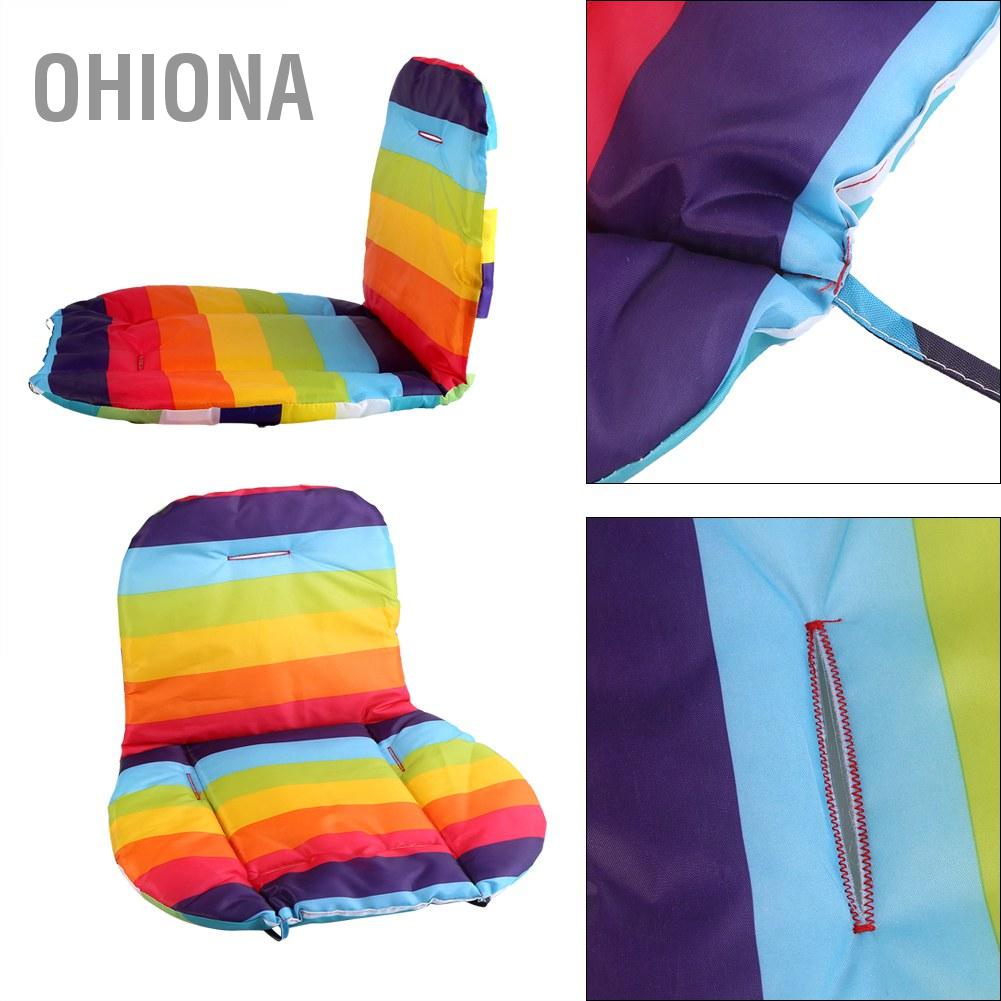 universal-waterproof-soft-baby-stroller-cushion-rainbow-striped-liner-car-seat