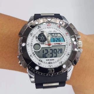 I-POLW นาฬิกาแฟชั่น สายแสตนเลส Sport Watch สองระรบบ ดิจิตอล+อนาล๊อค ตั้งปลุกได้+นาฬิกาจับเวลา  30 เมตร รุ่น FS-618