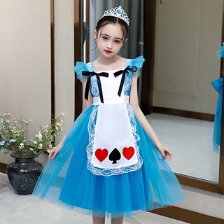 ชุดเจ้าหญิงอลิช Alice Costume for Girls Role Playing Fancy Princess Dress