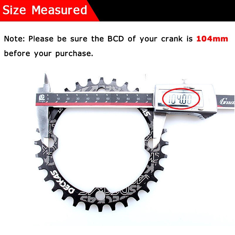 deckas-ใบจาน-104bcd-36t-38t-chianwheel-ชุดข้อเหวี่ยงกว้าง-mtb-แคบ-แหวนโซ่จักรยานวงรี-32t-34t