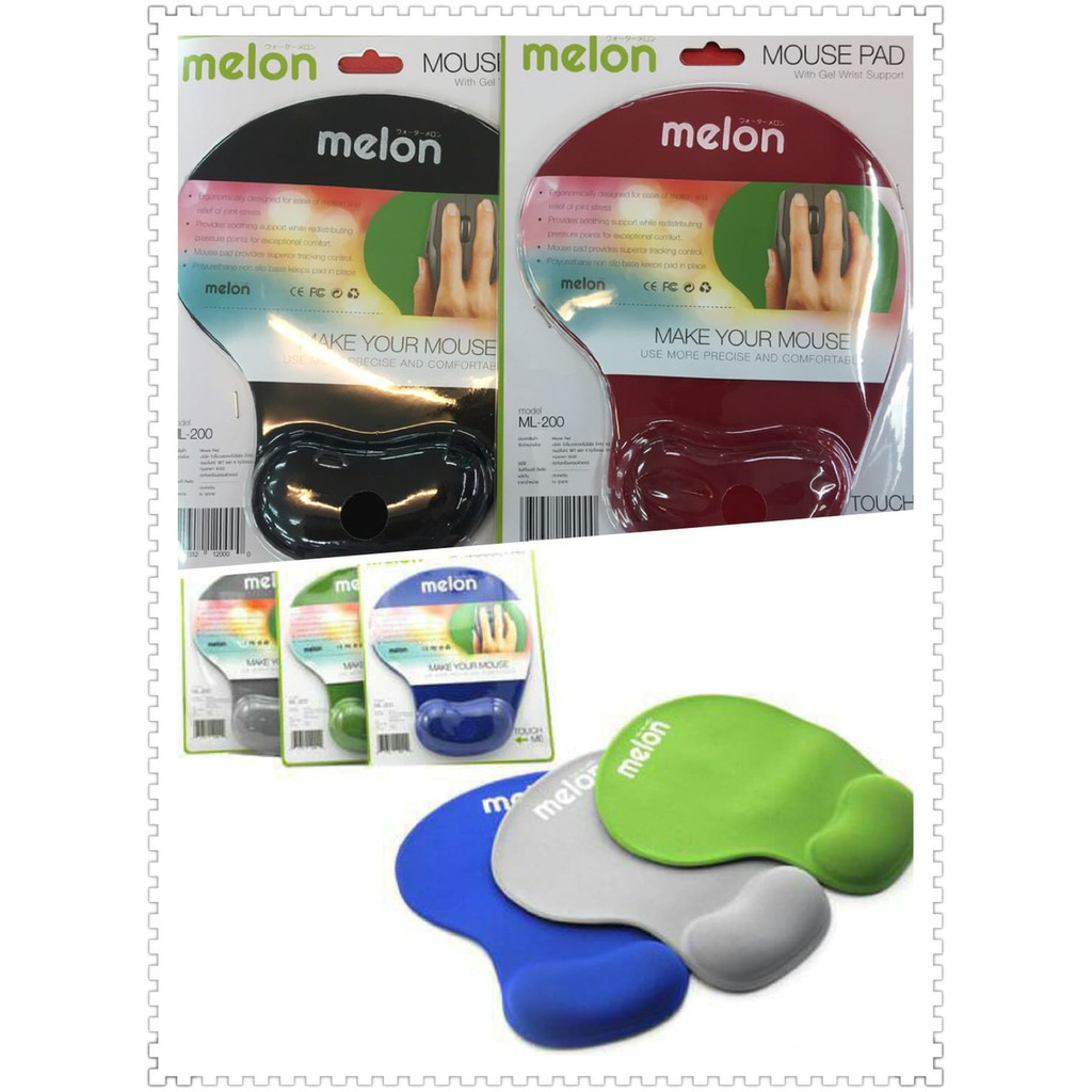 ภาพหน้าปกสินค้าMelon แผ่นรองเม้าส์ พร้อมเจลรองข้อมือ รุ่น ML-200 Mouse Pad with Gel Wrist Support จากร้าน jonezeerrangsit บน Shopee