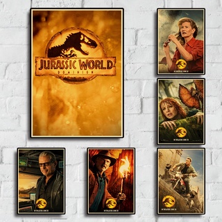 โปสเตอร์ภาพยนตร์แอคชั่น Sci-Fi Jurassic World 3: Dominion สไตล์เรโทร สําหรับตกแต่งผนังบ้าน บาร์ คาเฟ่ ห้อง