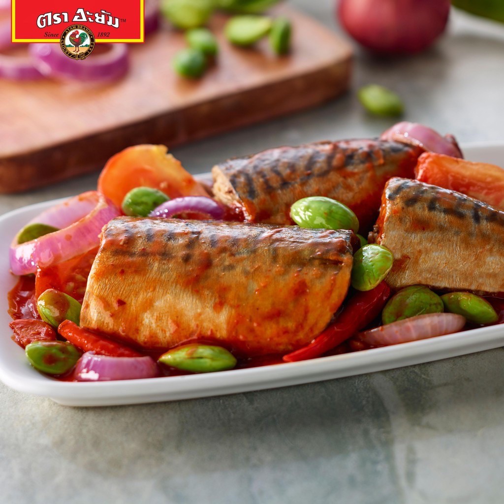 ayam-brand-mackerel-in-tomato-sauce-อะยัม-ปลากระป๋องแมกเคอเรลในซอสมะเขือเทศ-425-กรัม-x-6-กระป๋อง