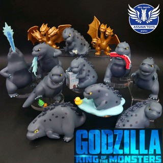 โมเดล ก็อตซิลล่า &lt; Godzilla &gt; SD ขนาด 8 Cm น่ารักๆ วัสดุดีมาก Action ต่างๆ 10 ตัวและคิงกิโดร่า 2 ตัว มาพร้อมกล่องทุกตัว