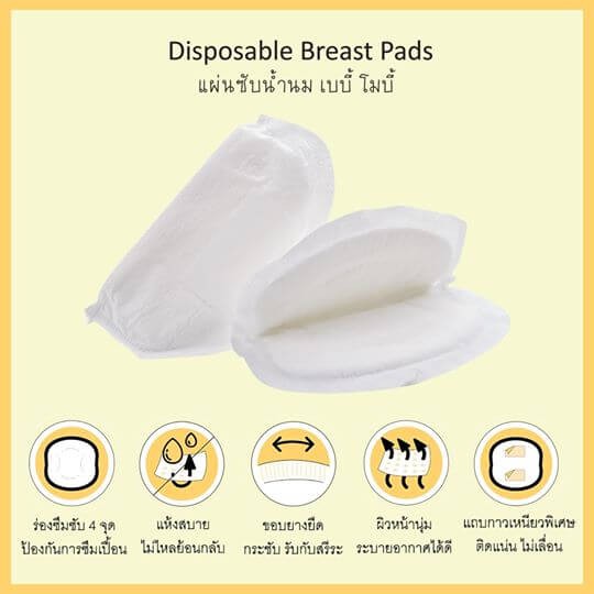 ภาพหน้าปกสินค้าMoby  แผ่นซับน้ำนม Baby Moby Diaposable Breast Pads 60 ชิ้น จากร้าน chubbybasket บน Shopee