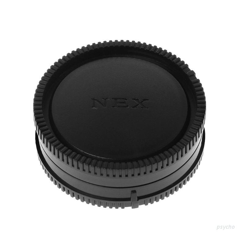 ภาพหน้าปกสินค้าPsy Rear Lens Body Cap Camera Cover Anti-dust 60mm E-Mount Protection Plastic Black for Sony A9 NEX7 NEX5 A7 A7II