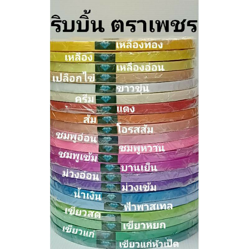 ภาพหน้าปกสินค้าริบบิ้นพับเหรียญ  เหรียญโปรยทาน  ตราเพชร  370--400 หลา จากร้าน ribbinhunsa บน Shopee