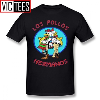 เสื้อยืดผ้าฝ้ายพรีเมี่ยม เสื้อยืดผ้าฝ้าย 100% พิมพ์ลาย Breaking Bad Los Pollos Hermanos Awesome โอเวอร์ไซซ์ สําหรับผู้ชา