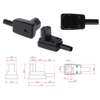 ภาพหน้าปกสินค้า*❤❤90 Degree Angled IEC 320 C13 Female Plug AC 10A  250V Power Cord  Connector ที่เกี่ยวข้อง