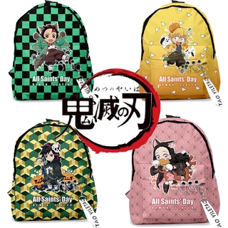 Demon Slayer กระเป๋าสะพายหลัง 3 D Tanjiro Nezuko Giyuu Oxford เหมาะกับการพกพาเดินทาง