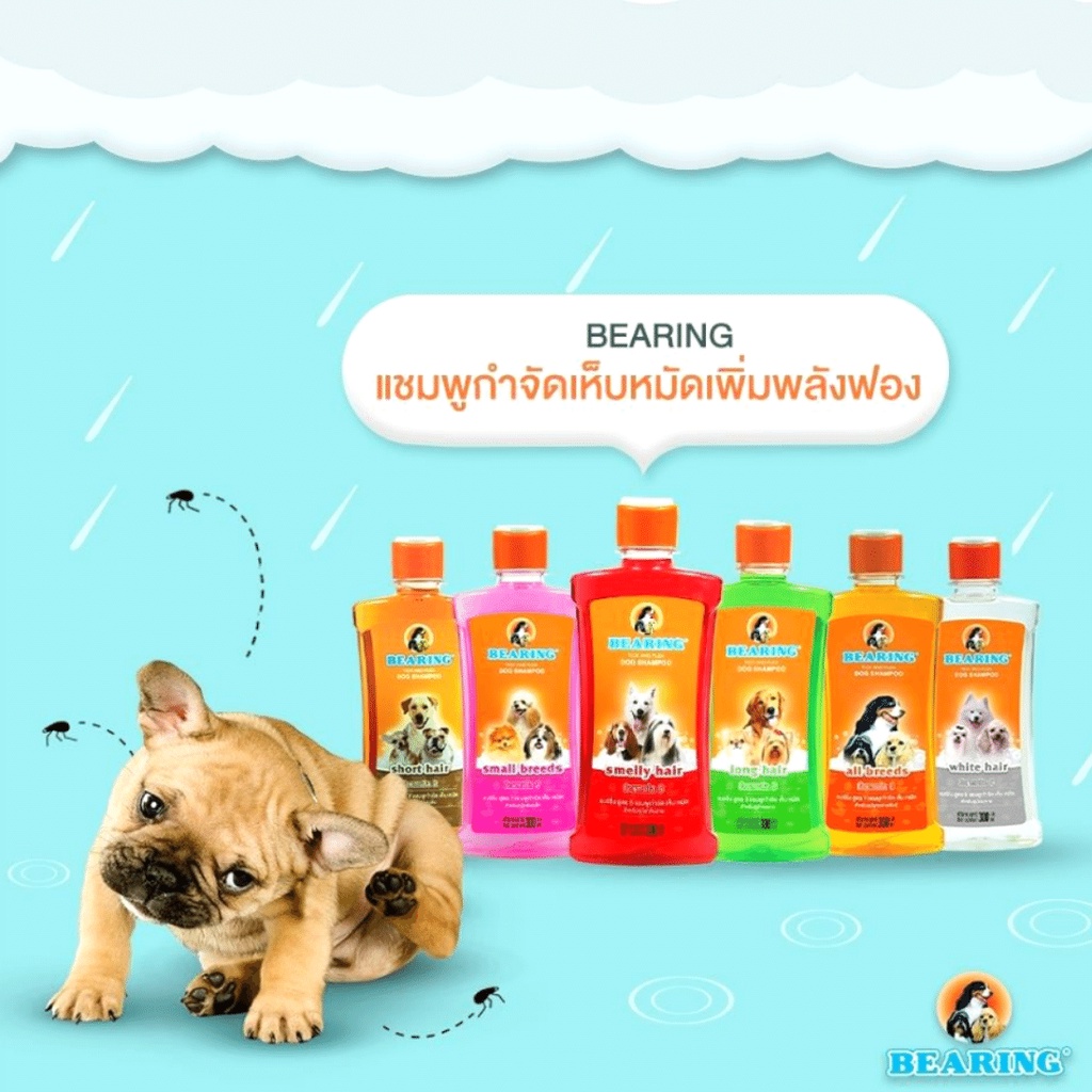 bearing-แชมพูสุนัข-shampoo-แชมพูกำจัดเห็บหมัด-แชมพูสุนัข-600cc-แบร์ริ่ง-แชมพูหมา