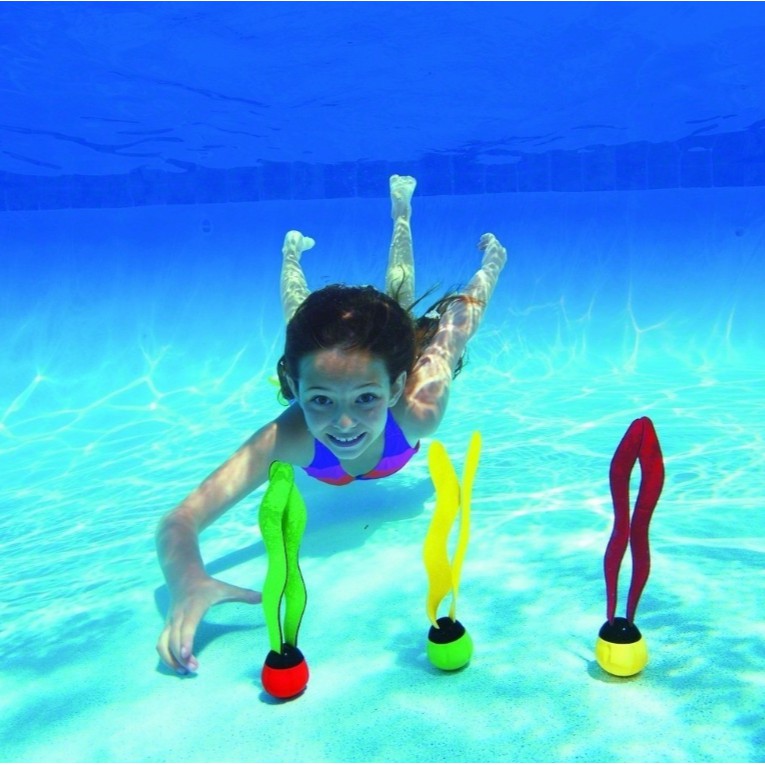 ภาพหน้าปกสินค้าINTEX เกมส์เก็บบอลใต้น้ำ Underwater Fun Balls (แท่งสีสาหร่ายใต้น้ำ) รุ่น 55503